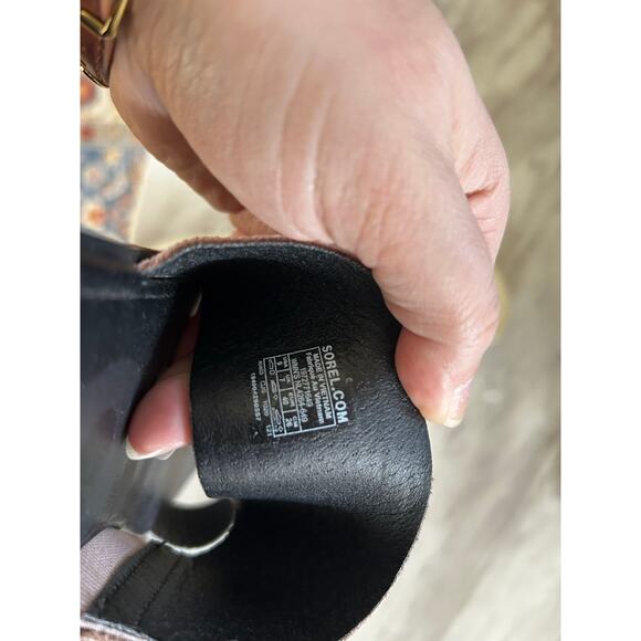 Sorel Mauve Pink & Snakeskin Slip On Flat Sandal - Picture 5 of 6